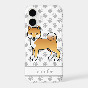 Red Shiba Inu Cute Cartoon Dog & Name