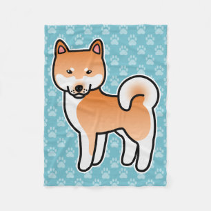 Red Shiba Inu Dog Fleece Blanket