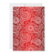 Red Shimmer Satin & Paisley Wedding Invitation