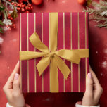 Red Shimmer Satin Striped Christmas Wrapping Paper<br><div class="desc">Red Shimmer Satin Striped Christmas Wrapping Paper</div>