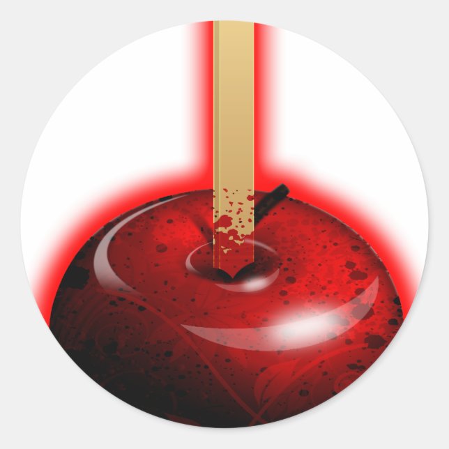 Red Shiny Apple -  Forbidden Fruit Classic Round Sticker (Front)
