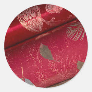 Red Shiny Wrapping Paper Cards and Stickers