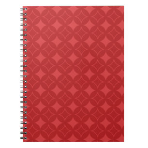 Red shippo pattern spiral notebook