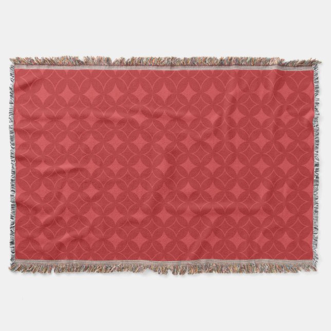 Red shippo pattern throw blanket (Front)