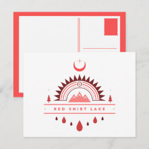 red shirt lake alaska rainbow moon postcard
