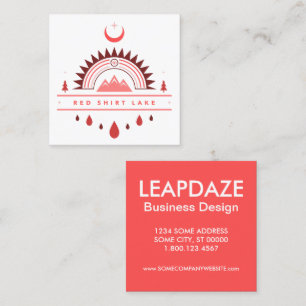 red shirt lake alaska rainbow moon square business card