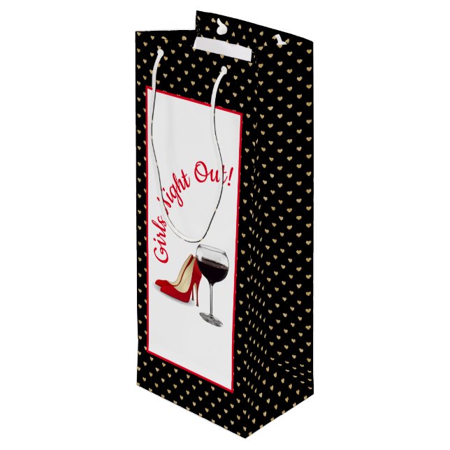 Red Shoes And Red Wine Gift Bag (Back Angled)