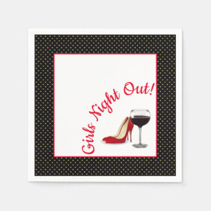 Red Shoes And Red Wine Napkin