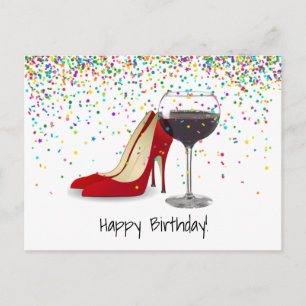 Red Shoes And Red Wine Postcard