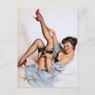 Red Shoes Pin Up Postcard