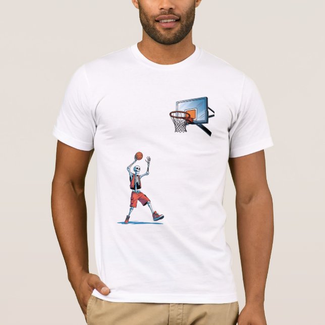 Red Shorts Skeleton Dunk  T-Shirt (Front)
