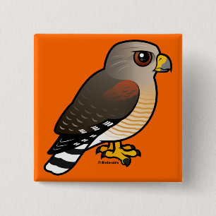 Red-shouldered Hawk 15 Cm Square Badge