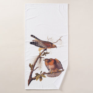 Red Shouldered Hawk Audubon Bird of Prey Bath Towel