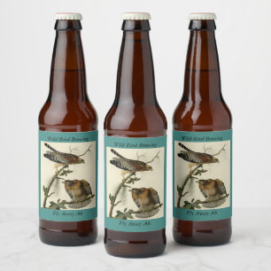 Red-shouldered Hawk - Audubon's Birds of America Beer Bottle Label