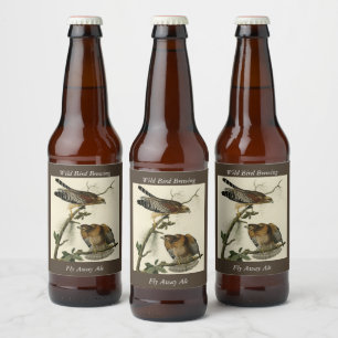 Red-shouldered Hawk - Audubon's Birds of America Beer Bottle Label