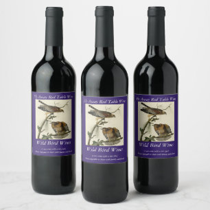 Red-shouldered Hawk - Audubon's Birds of America Wine Label