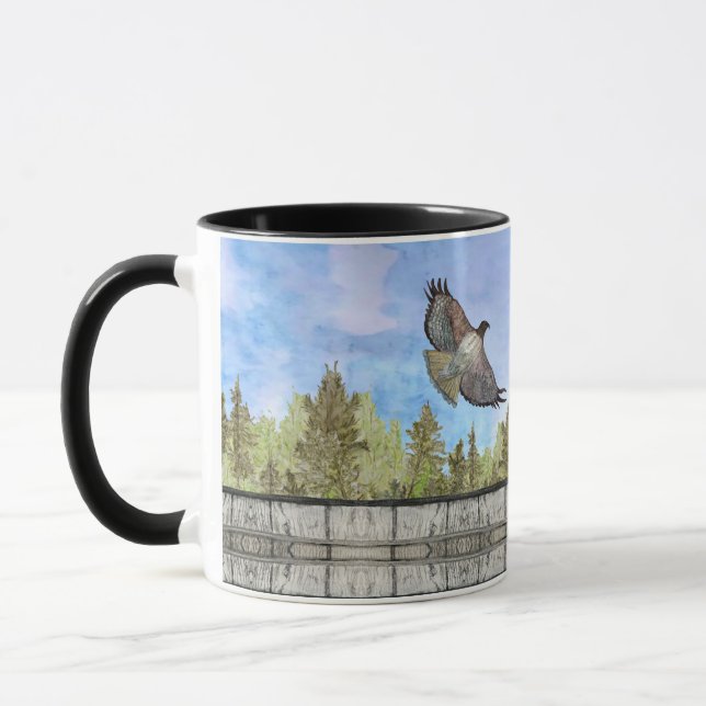 Red-Shouldered Hawk Bird Coffee Tea Mug (Left)