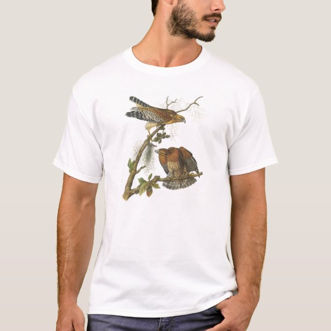 Red-shouldered Hawk by Audubon T-Shirt (Front)