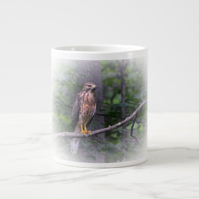 Red Shouldered Hawk Large Coffee Mug (Front)