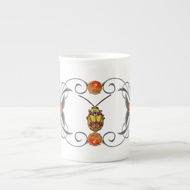 Red Shouldered Leaf Beetle Bone China Mug (Front)