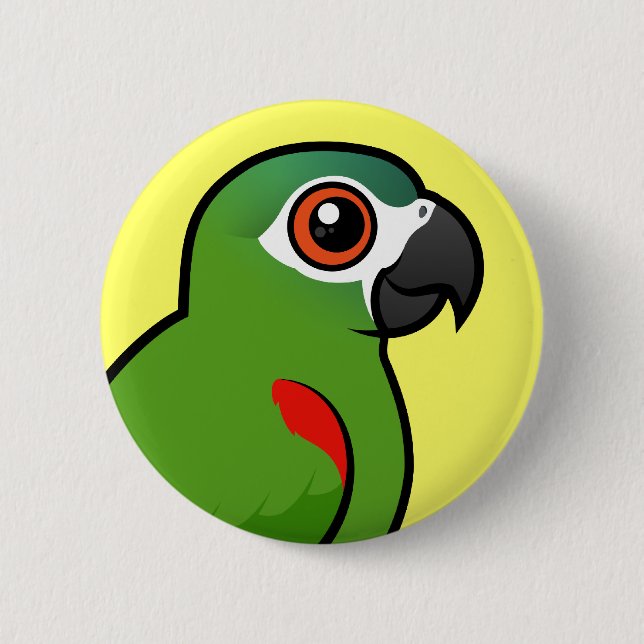 Red-shouldered Macaw 6 Cm Round Badge (Front)