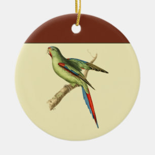 Red-shouldered Parakeet Ceramic Tree Decoration