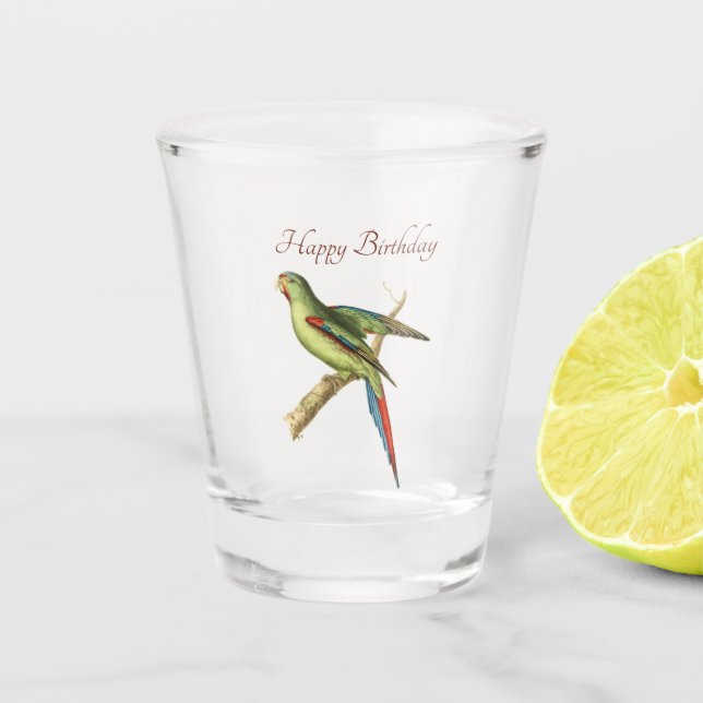 Red-shouldered Parakeet Shot Glass (Front)