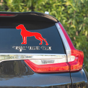 Red Show Standing Great Dane Silhouette Vinyl Sti