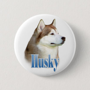 Red Siberian Husky Name - Button