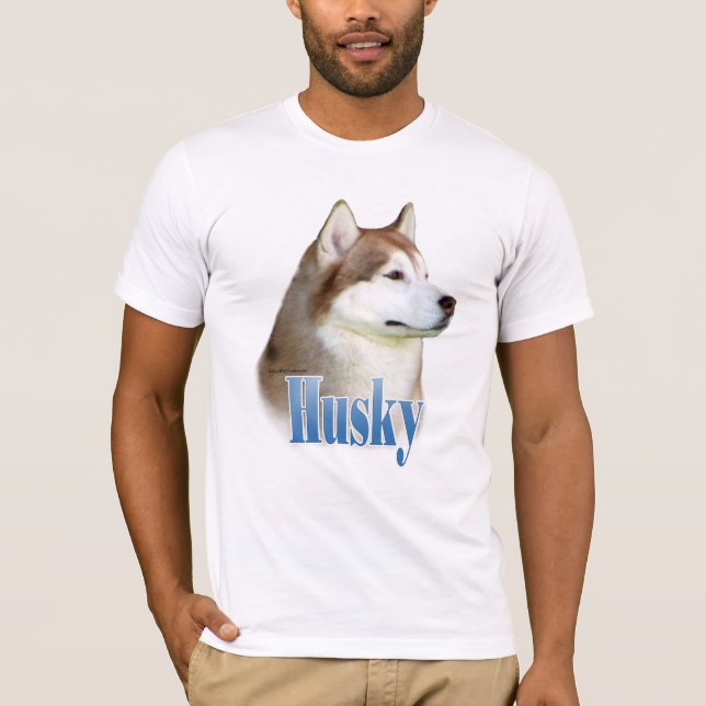 Red Siberian Husky Name T-Shirt (Front)