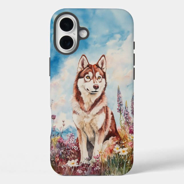 Red Siberian Husky - Tough Phone Case (Back)