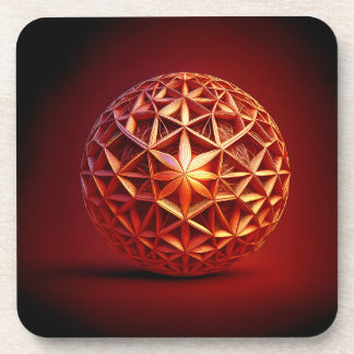 Red Sierpinski Gasket Fractal Coaster
