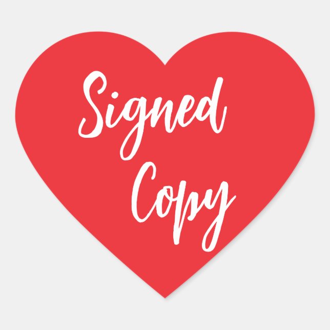 Red Signed copy Heart Sticker (Front)
