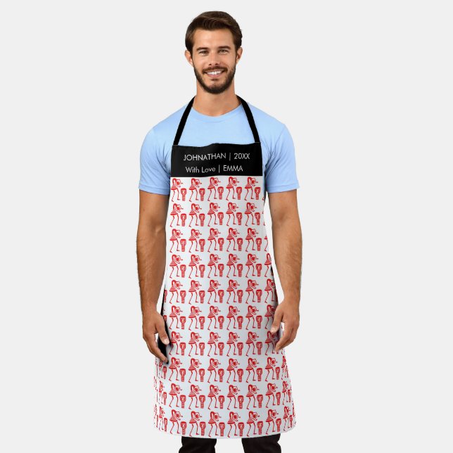 Red Silhouette Dance  Apron (Worn)