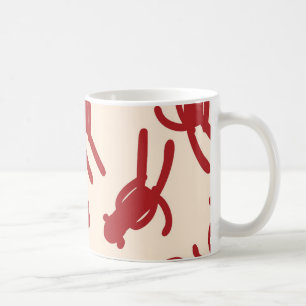 Red Silhouette Sock Monkey Print Coffee Mug