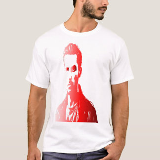 Red silhuette a man with a serious expression T-Shirt