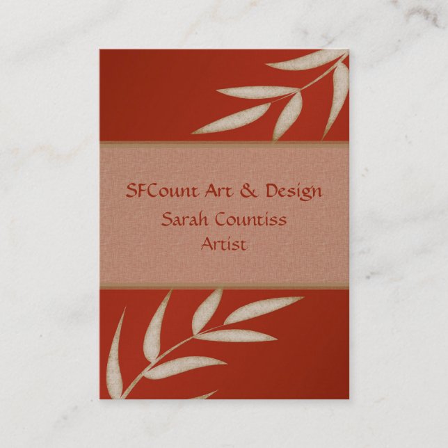 Red Silk Customisable Business Cards (Front)