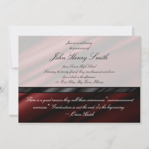 Red Silk Graduation Invitation/Announcement Invitation