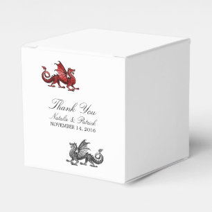 Red Silver Dragon Wedding Favour Boxes