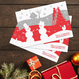 Red & Silver Glitter Company Holiday Card