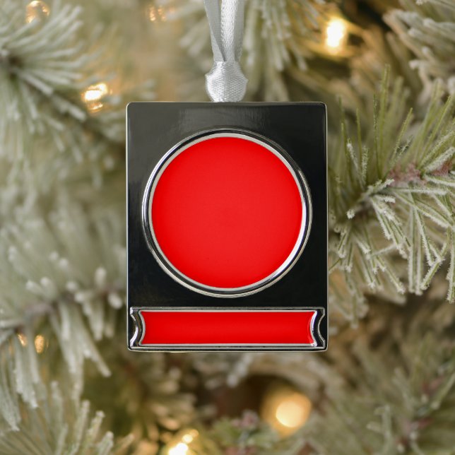 Red Silver Plated Banner Ornament (Tree)