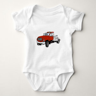 Red Silver Tow Truck Cartoon Baby Bodysuit