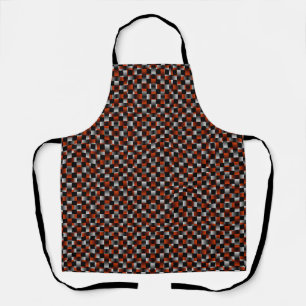 Red Silver Weave Pattern Apron