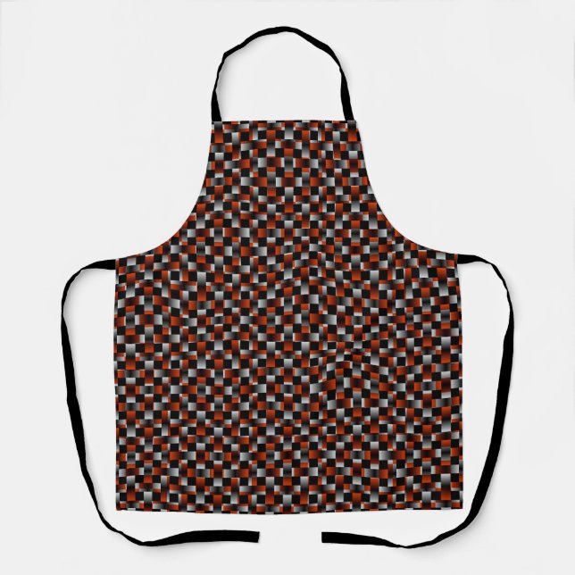 Red Silver Weave Pattern Apron (Front)
