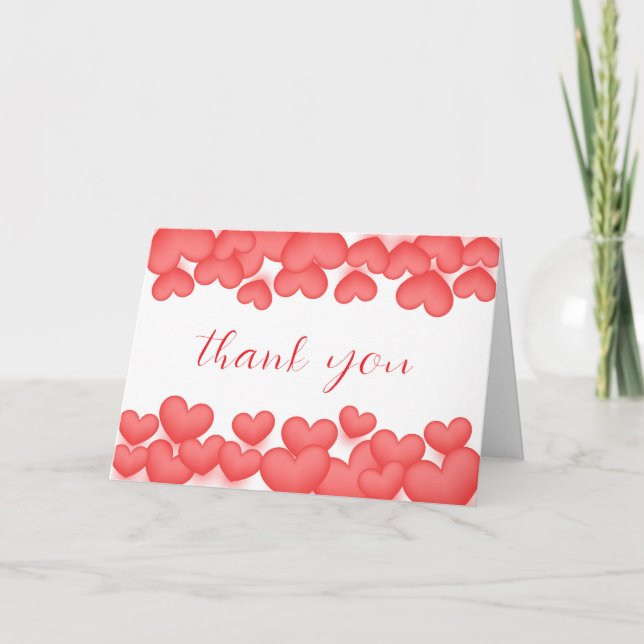 Red Simple A Little Sweetheart Baby Shower  Thank You Card (Front)