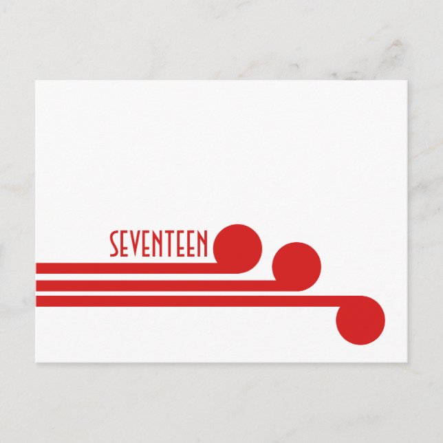Red Simple Deco Chic Table Number Postcard (Front)