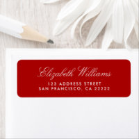Red Simple Elegant Chic Return Address Labels