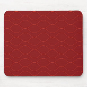 Red, simple, elegant, cool wave abstraction art mouse pad
