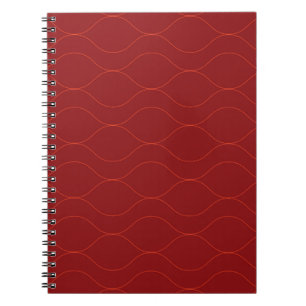 Red, simple, elegant, cool wave abstraction art notebook