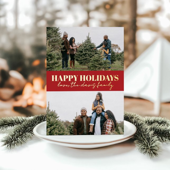 Red Simple Modern "Happy Holidays" Wording (Creator Uploaded)
